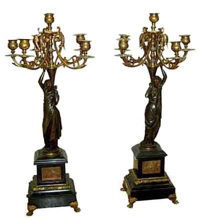 64.6235 Parcel-Gilt Candelabra, 6-light, 19th c. French