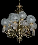 57.6232 Large 19th C. Cast Bronze Chandelier w/North Wind Heads & Standing Women