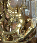 57.6232 Large 19th C. Cast Bronze Chandelier w/North Wind Heads & Standing Women