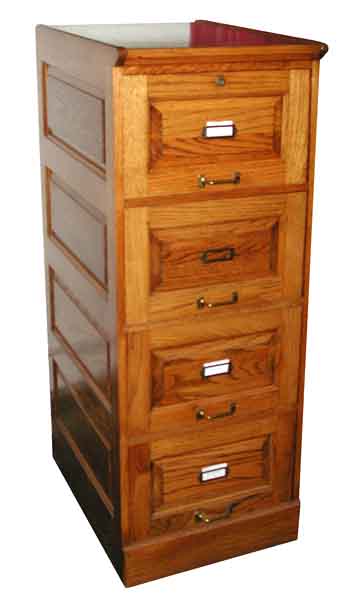 23.076 Fantastic Four-Drawer Oak Filing Cabinet