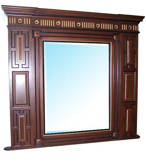 72.6259 Mahogany Fireplace Mantel & Over Mirror