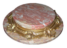 83.6286 Antique Two-Tier Dore Bronze & Marble Plateau