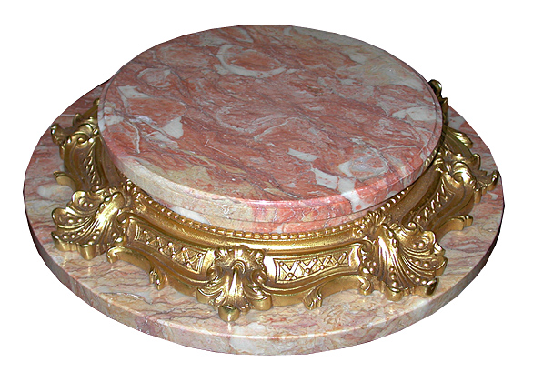 83.6286 Antique Two-Tier Dore Bronze & Marble Plateau