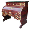06.5102 French Empire Cylinder Desk w/Bronze Trim.