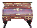 06.5102 French Empire Cylinder Desk w/Bronze Trim.