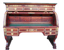 06.5102 French Empire Cylinder Desk w/Bronze Trim.
