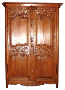 24.6333 Fantastic French Armoire w/Nice Carvings