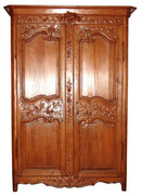 24.6333 Fantastic French Armoire w/Nice Carvings