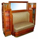 38.6266 Art Nouveau Couch and Curio Cabinet