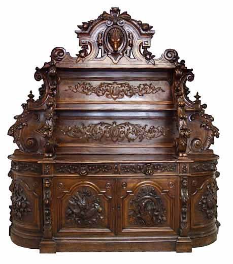 26.6342 Carved Victorian Sideboard by Alexander Roux, NYC