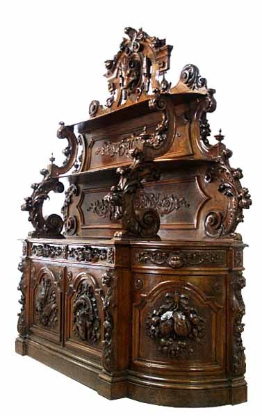 26.6342 Carved Victorian Sideboard by Alexander Roux, NYC