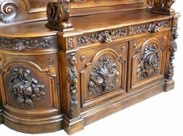 26.6342 Carved Victorian Sideboard by Alexander Roux, NYC