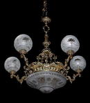 56.6362 19th C. Bronze Chandelier