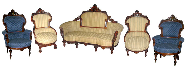 37.5185 5-Piece American Victorian Parlour Suite c. 1890