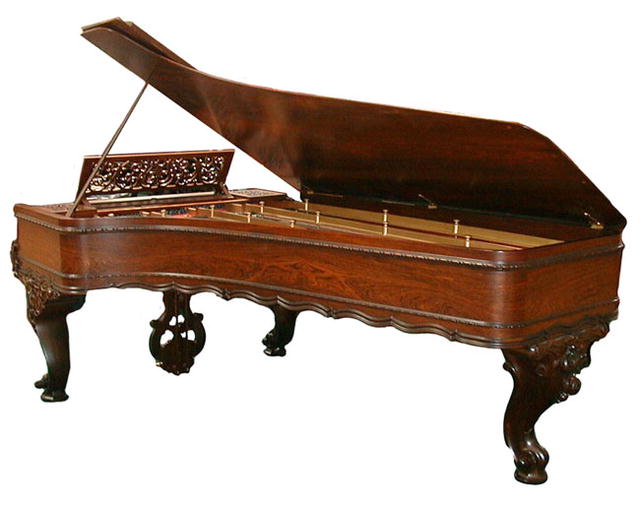 79.4485 Art Case Rosewood American Chickering 9' Concert Grand Piano.