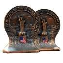 3357 Pair of Antique Bronze Statue of Liberty Bookends