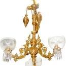7007 Gilt Bronze Chandelier with Weights & Cherubs