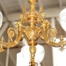 7007 Gilt Bronze Chandelier with Weights & Cherubs