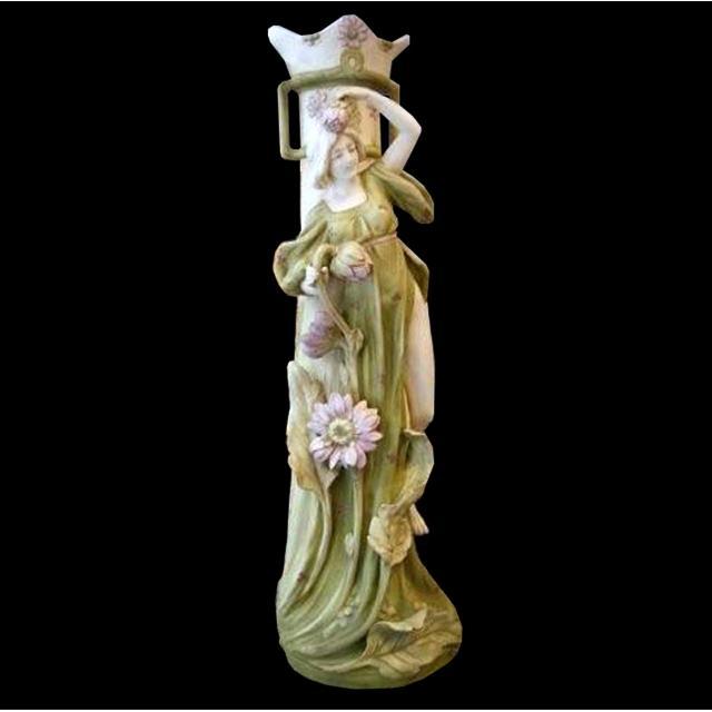 6998 Large Art Nouveau Lady Urn