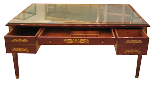 08.6426 French Empire Desk with Bronze Trim