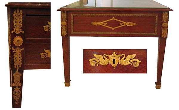 08.6426 French Empire Desk with Bronze Trim