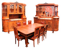 44.5109 11 Pc. Mahogany & Walnut Empire Dining Suite c. 1920