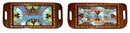 81.6453 Set of 5 Art Deco Walnut Decending Trays w/Decorated Inlaid Butterflies