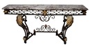 54.6488 French Art Deco Wrought Iron Console with Marble Top