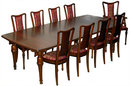 43.1179 13-Pc. French Art Nouveau Mixed Wood Dining set by Hector Guimard