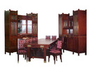 5195 Early 20th C. French Dining Suite 15 piece with Ormolu and Beveled Glass