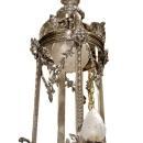 6991 Silver Over Bronze Chandelier with Female Masks