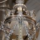 6991 Silver Over Bronze Chandelier with Female Masks
