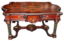 6527 19th C. American Rosewood Inlaid Coffee Table with Butterflies