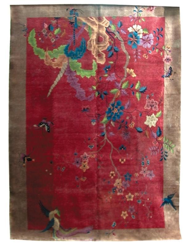4542 Vintage Chinese Art Deco Rug c. 1920