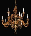 57.6542 French Victorian Bronze 2 Tier Chandelier