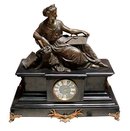 62.6431 3 Piece Marble & Bronze Figural Mantel Clock Set