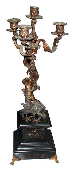 62.6431 3 Piece Marble & Bronze Figural Mantel Clock Set