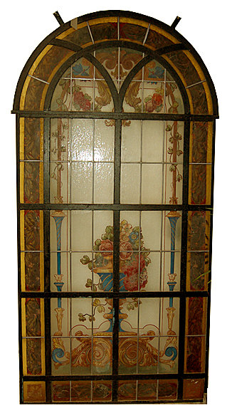 74.6582 Hand Painted & Leaded Glass Window