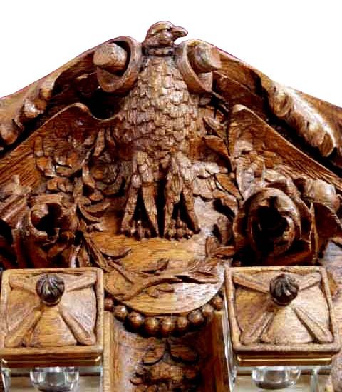 70.6607 Oak American Eagle Carved Double Inkwell