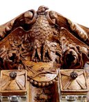 70.6607 Oak American Eagle Carved Double Inkwell