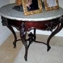 5293 Outstanding Antique Rosewood American Marble Top Center Table