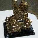 4996 Antique 19th C. Bronze Griffin Chenets