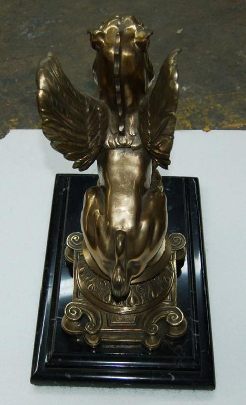 4996 Antique 19th C. Bronze Griffin Chenets