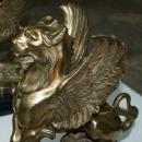 4996 Antique 19th C. Bronze Griffin Chenets