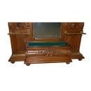 7055 French Style Carved Walnut & Marble Hall Mirror
