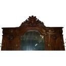 7055 French Style Carved Walnut & Marble Hall Mirror