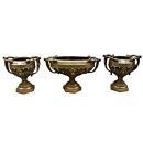 7047 3-Pc. Bronze Jardiniere & Flower Pot Set