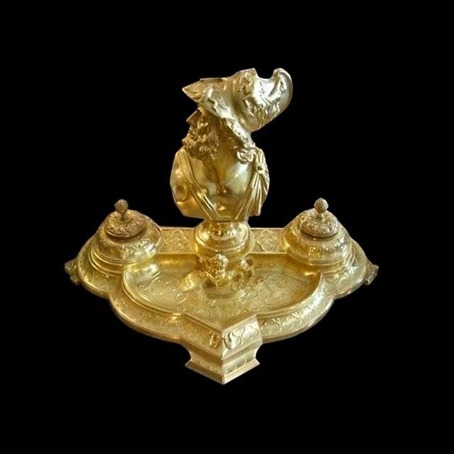 7040 Figure of Greek Mythology Bronze Inkwell