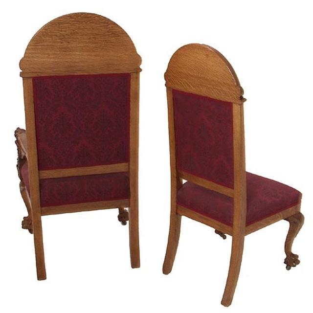 7200 American Victorian 13-piece Heavily Carved Oak Dining Suite By R.J. Horner