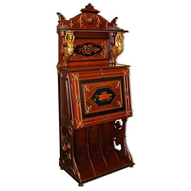 6788 Inlaid Renaissance Music Cabinet with Figural Mounts